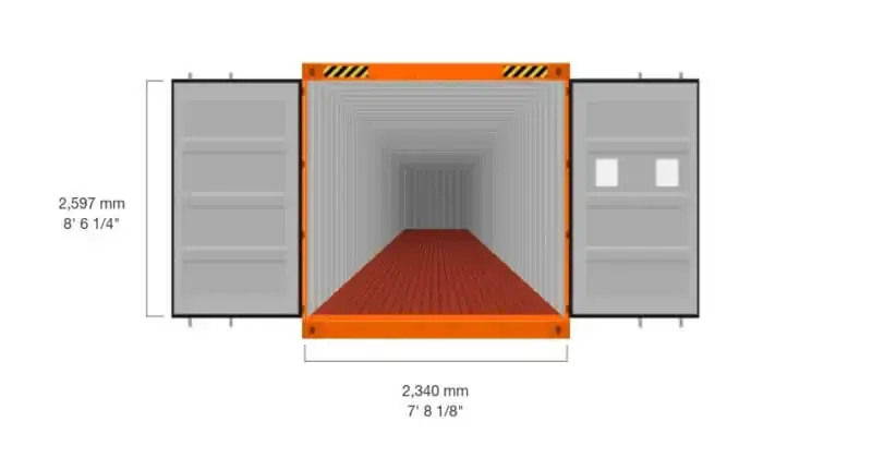45ft high cube standard shipping container dimensions 