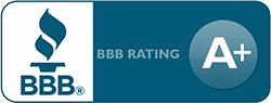 The official Better Business Bureau (BBB) A+ rated logo, indicating Pelican Containers' commitment to ethical business practices and customer satisfaction.