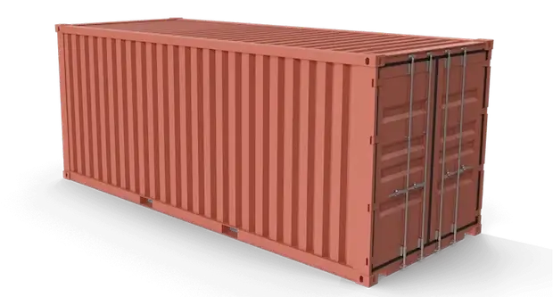 A 3D render of a clean, well-maintained beige shipping container, representing an IICL certified unit with excellent cosmetic and structural condition.