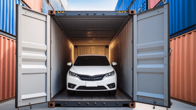 shipping container car transport
